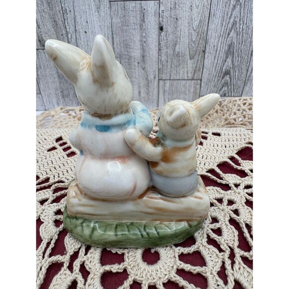 Vintage Mother and Baby Bunny Porcelain Figurine - Picture 5 of 6
